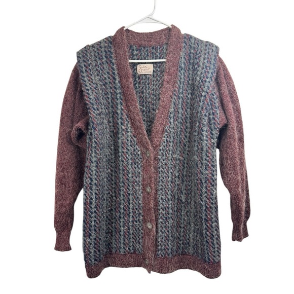 Vintage Sinfully Original Lin Oglesby Sweater Open cardigan OOAK Mohair Medium - Picture 1 of 6